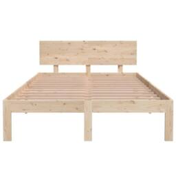 Berkfield Home Beautiful Bed Frame Solid Wood Pine 120x200 cm in Natural - Size: Small Double - thumbnail 4