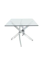 Living and Home 120 cm W x 60 cm D Rectangle Clear Tempered Glass Top Coffee Table with Chrome Legs - thumbnail 6