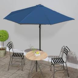 Berkfield Home Balcony Parasol with Aluminium Pole Blue 300x155x223 cm Half - Size: 300 x 155 x 223 cm - thumbnail 1