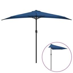 Berkfield Home Balcony Parasol with Aluminium Pole Blue 300x155x223 cm Half - Size: 300 x 155 x 223 cm - thumbnail 2