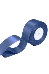 Neel Blue Double Sided Satin Polyester Ribbon Roll, 25mm x 25 Metres in Navy