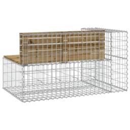Berkfield Home Garden Bench Gabion Design 122x71x65.5 cm Impregnated Wood Pine in Brown - thumbnail 5