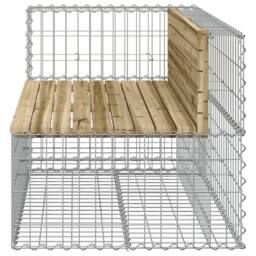 Berkfield Home Garden Bench Gabion Design 122x71x65.5 cm Impregnated Wood Pine in Brown - thumbnail 4