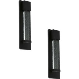 Loops 2 PACK IP44 Outdoor Wall Light Black Bubble Glass 3.3W LED Porch Lamp