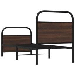 Berkfield Home Bed Frame Without Mattress 75x190 cm Small Single Brown Oak Wood - thumbnail 7