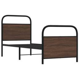 Berkfield Home Bed Frame Without Mattress 75x190 cm Small Single Brown Oak Wood - thumbnail 3