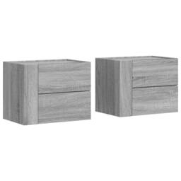 Berkfield Home Wall-mounted Bedside Cabinets 2 pcs Grey Sonoma 45x30x35 cm - Size: 45 x 30 x 35 cm - thumbnail 1