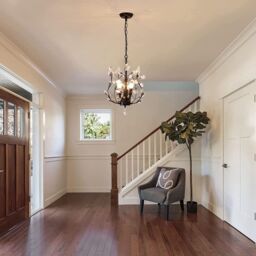 Garwarm Clear Crystal Chandeliers Ceiling Lighting Pendant Lighting Fixture for Living Room Dinning Room Restaurant Porch Hallway Black 3 Lights Black - thumbnail 6