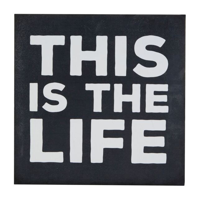 Orsina This Is The Life Wall Plaque, Relaxed Typography On Rustic Wooden Background, Inspiring Decor Piece in Black - image 1