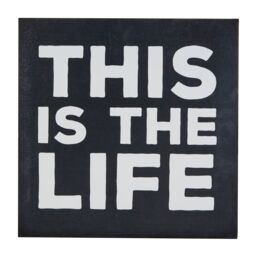 Orsina This Is The Life Wall Plaque, Relaxed Typography On Rustic Wooden Background, Inspiring Decor Piece in Black - thumbnail 1