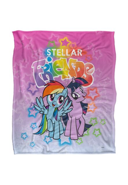 My Little Pony Stellar Friends Silky Touch Super Soft Throw Blanket 152 X 127 cm in White - image 1
