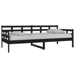 Berkfield Home Day Bed Black Solid Wood Pine 90x200 cm - thumbnail 3