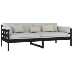 Berkfield Home Day Bed Black Solid Wood Pine 90x200 cm - thumbnail 6
