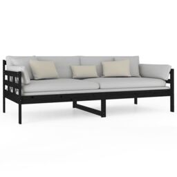 Berkfield Home Day Bed Black Solid Wood Pine 90x200 cm - thumbnail 5