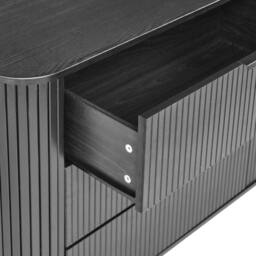 Wyld and Coco 6-Drawer Sideboard Black Laminated MDF with Iron Legs - thumbnail 7