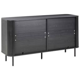 Wyld and Coco 6-Drawer Sideboard Black Laminated MDF with Iron Legs - thumbnail 6