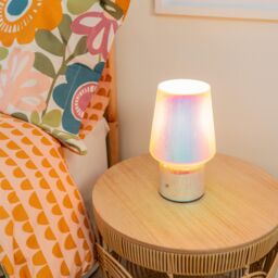 ValueLights Hanya Glass Rechargeable LED Portable Touch Table Lamp in Metallics - thumbnail 3