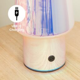 ValueLights Hanya Glass Rechargeable LED Portable Touch Table Lamp in Metallics - thumbnail 4