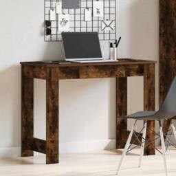 Berkfield Home Desk Smoked Oak 100x45x75 cm Engineered Wood in Brown - Size: 100 x 45 x 75 cm - thumbnail 3