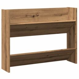 Berkfield Home Wall Shoe Cabinet Artisan Oak 80x18x60 cm Engineered Wood in Brown - Size: 80 x 18 x 60 cm - thumbnail 2