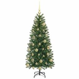 Berkfield Home Artificial Christmas Tree with 150 LEDs Green 120 cm PE & PVC - thumbnail 4