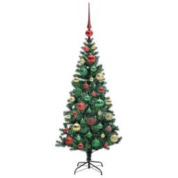 Berkfield Home Artificial Pre-lit Christmas Tree Green 120 cm PVC & Metal - thumbnail 6