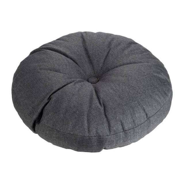 KORVIXA 40cm Round Floor Cushion Seat Linen Pillow in Grey - Size: 120 cm x 135 cm - image 1