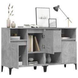 Berkfield Home Sideboards 2 pcs Concrete Grey 60x35x70 cm Engineered Wood - Size: 60 x 35 x 70 cm - thumbnail 4
