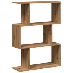 Berkfield Home Room Divider Bookcase 3-Tier Artisan Oak 70x24x97 cm Engineered Wood in Brown - Size: 70 x 24 x 97 cm - thumbnail 2