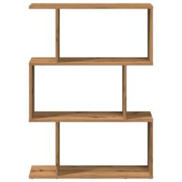 Berkfield Home Room Divider Bookcase 3-Tier Artisan Oak 70x24x97 cm Engineered Wood in Brown - Size: 70 x 24 x 97 cm - thumbnail 5