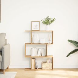 Berkfield Home Room Divider Bookcase 3-Tier Artisan Oak 70x24x97 cm Engineered Wood in Brown - Size: 70 x 24 x 97 cm - thumbnail 3