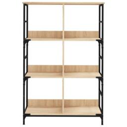 Berkfield Home Bookshelf Sonoma Oak 78.5x33x117.5 cm Engineered Wood in Tan - thumbnail 4