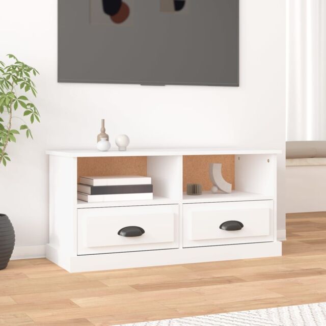 Berkfield Home TV Cabinet White 93x35.5x45 cm Engineered Wood - image 1