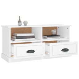 Berkfield Home TV Cabinet White 93x35.5x45 cm Engineered Wood - thumbnail 5