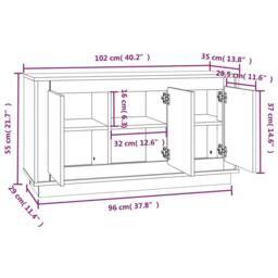Berkfield Home Sideboard White 102x35x55 cm Engineered Wood - Size: 102 x 35 x 55 cm - thumbnail 9