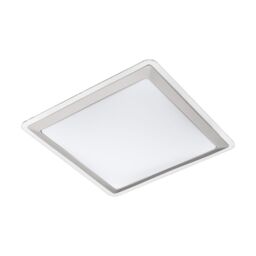 Loops Wall Flush Ceiling Light Colour White Shade White Silver Plastic Bulb LED 24W - thumbnail 1