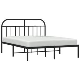 Berkfield Home Metal Bed Frame with Headboard Black 140x190 cm - thumbnail 5