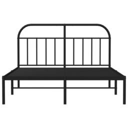 Berkfield Home Metal Bed Frame with Headboard Black 140x190 cm - thumbnail 6