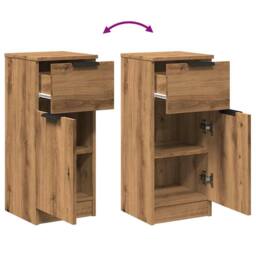 Berkfield Home Sideboards 2 pcs Artisan Oak 30x30x70 cm Engineered Wood in Brown - Size: 30 x 30 x 70 cm - thumbnail 8