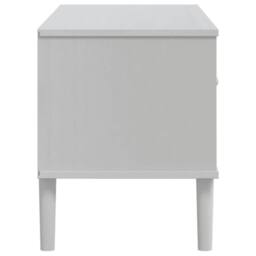Berkfield Home TV Cabinet SENJA Rattan Look White 106x40x49cm Solid Wood Pine - Size: 106 x 40 x 49 cm - thumbnail 7