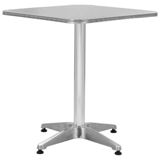 Berkfield Home Garden Table Silver 60x60x70 cm Aluminium - Size: 60 x 60 x 70 cm - image 1