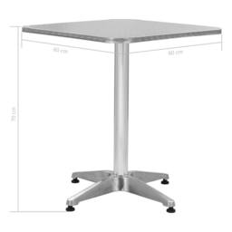 Berkfield Home Garden Table Silver 60x60x70 cm Aluminium - Size: 60 x 60 x 70 cm - thumbnail 5