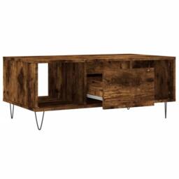Berkfield Home Modern Coffee Table Smoked Oak 90x50x36.5 cm Engineered Wood in Brown - thumbnail 6