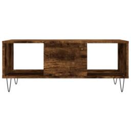 Berkfield Home Modern Coffee Table Smoked Oak 90x50x36.5 cm Engineered Wood in Brown - thumbnail 5