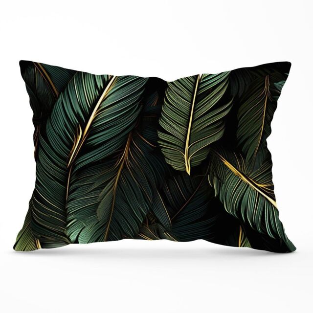 Green and Gold Leaves Cushions by Debenhams