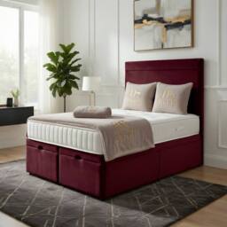 DS Living Majesty Maroon Ottoman Bed - Size: Super King - thumbnail 4