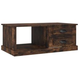 Berkfield Home Coffee Table Smoked Oak 90x50x35 cm Engineered Wood in Brown - Size: 90 x 50 x 35 cm - thumbnail 2