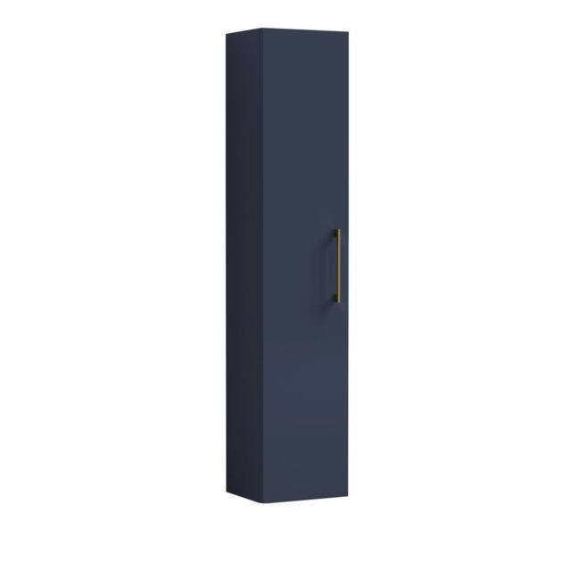 Balterley Bramshall 1 Soft Close Door Tall Storage Unit, Brushed Brass, 300mm in Blue - image 1