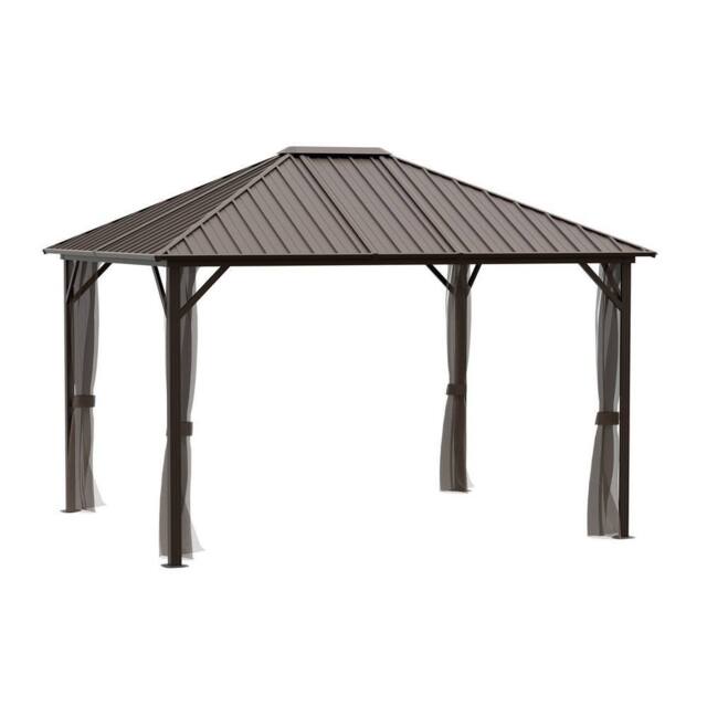 Rowlinsons Sojag Gazebo 3m x 3.7m - Aluminum - L365 x W300 x H275 cm in Brown - image 1