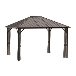 Rowlinsons Sojag Gazebo 3m x 3.7m - Aluminum - L365 x W300 x H275 cm in Brown